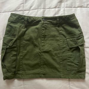 Olive Green Demin Skirt